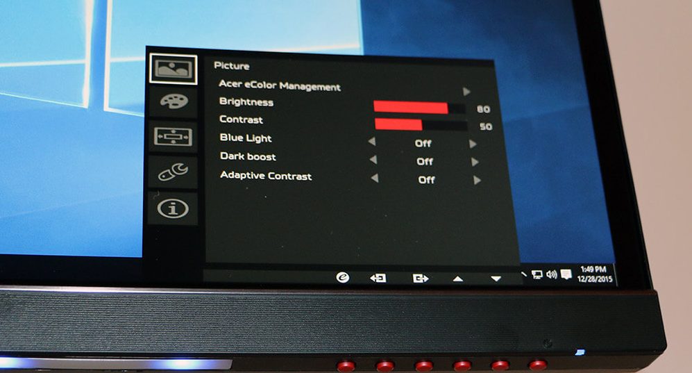 how to adjust brightness on acer monitor